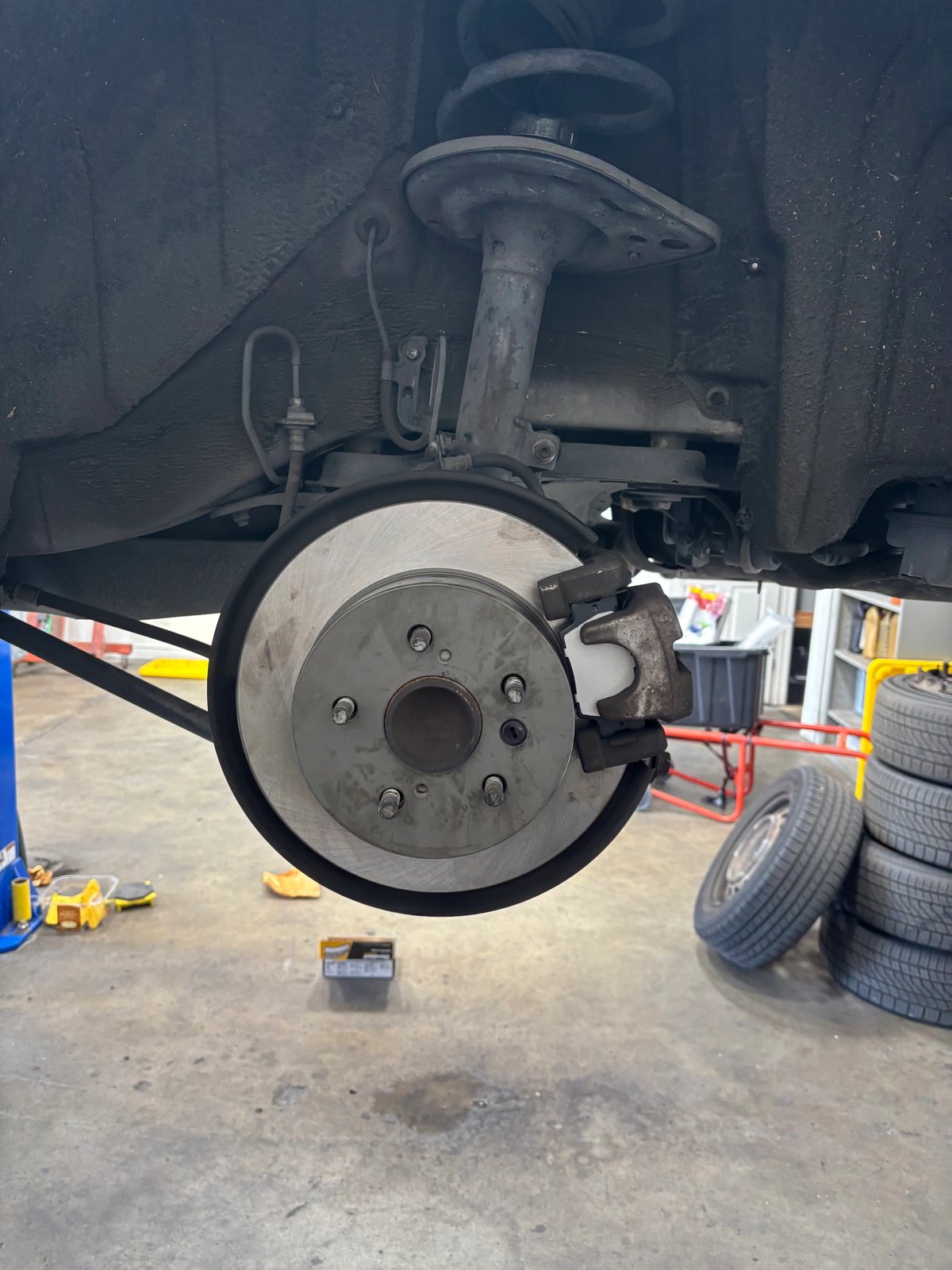 New brake rotor and pad installation
